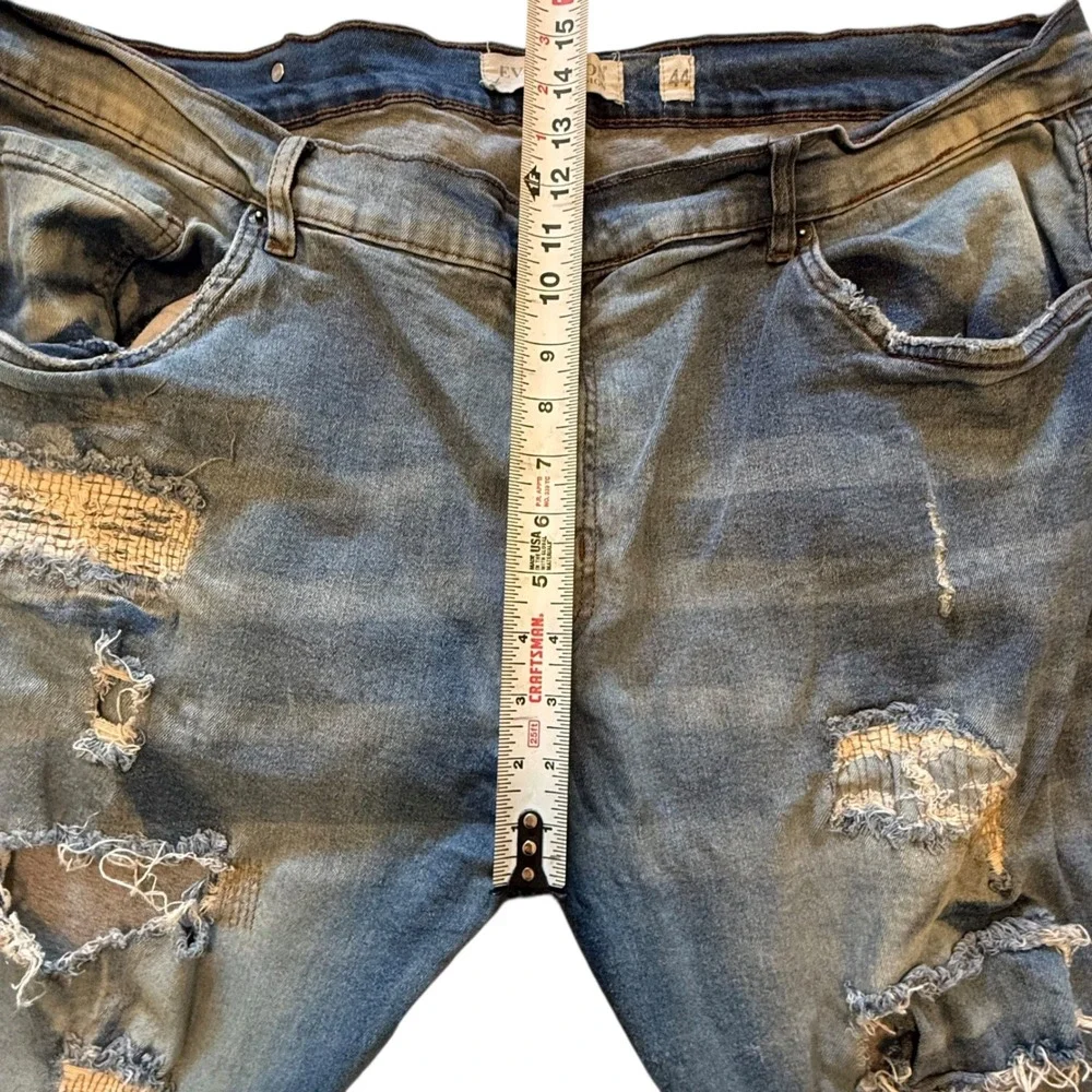 Evolution In Design Mens Distressed Denim Jeans Size 44x32‎ Blue Relaxed Fit - Picture 7 of 8
